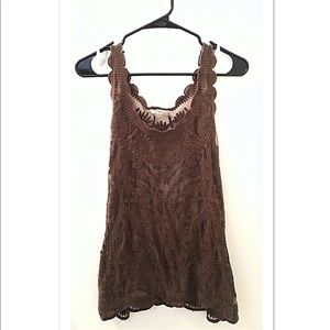 Moss green lace top.